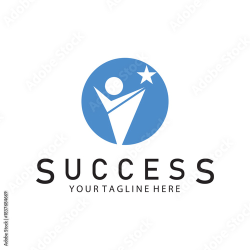succes people logo icon vector illustration template design