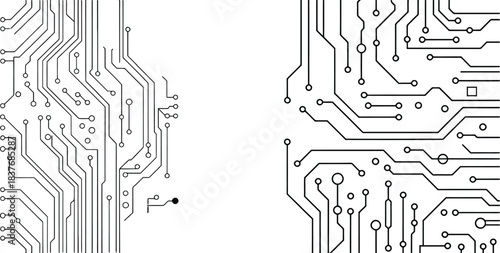 circuit board layout, detailed motherboard design illustration, electronic component vector art
