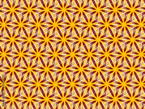 pattern of orange and brown elements.
