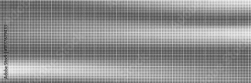 Black and white vector dotted panoramic paper image. Graphic regular dot grid background. Panoramic paper sheet for web design.