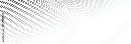 Black and white vector dotted panoramic paper image. modern illustration.