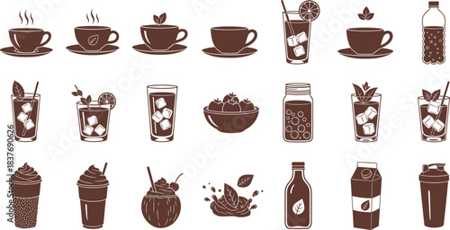 A Variety of Beverages: A captivating ensemble of refreshing beverages, inviting you to explore a world of flavors, from classic brews to chilled delights.