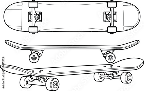 Vector illustration of a skateboard