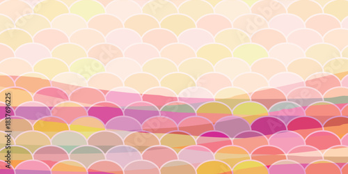 和柄　カラフル　年賀状　背景	