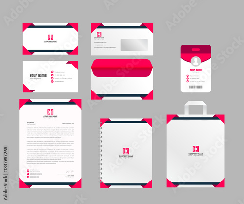 Classic corporate identity template design. Business Stationery Set Mockup. Stylish big set of business stationery items. Brand identity