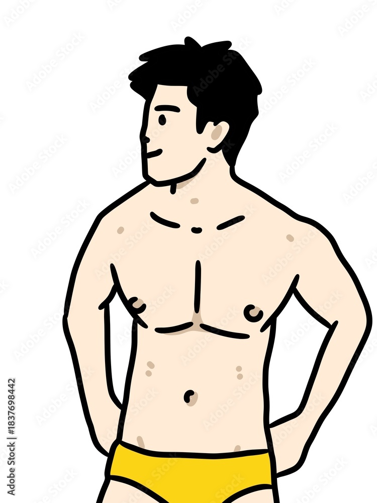 Naklejka premium cute man cartoon on white background