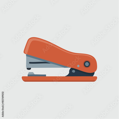 Orange office stapler vector illustration.