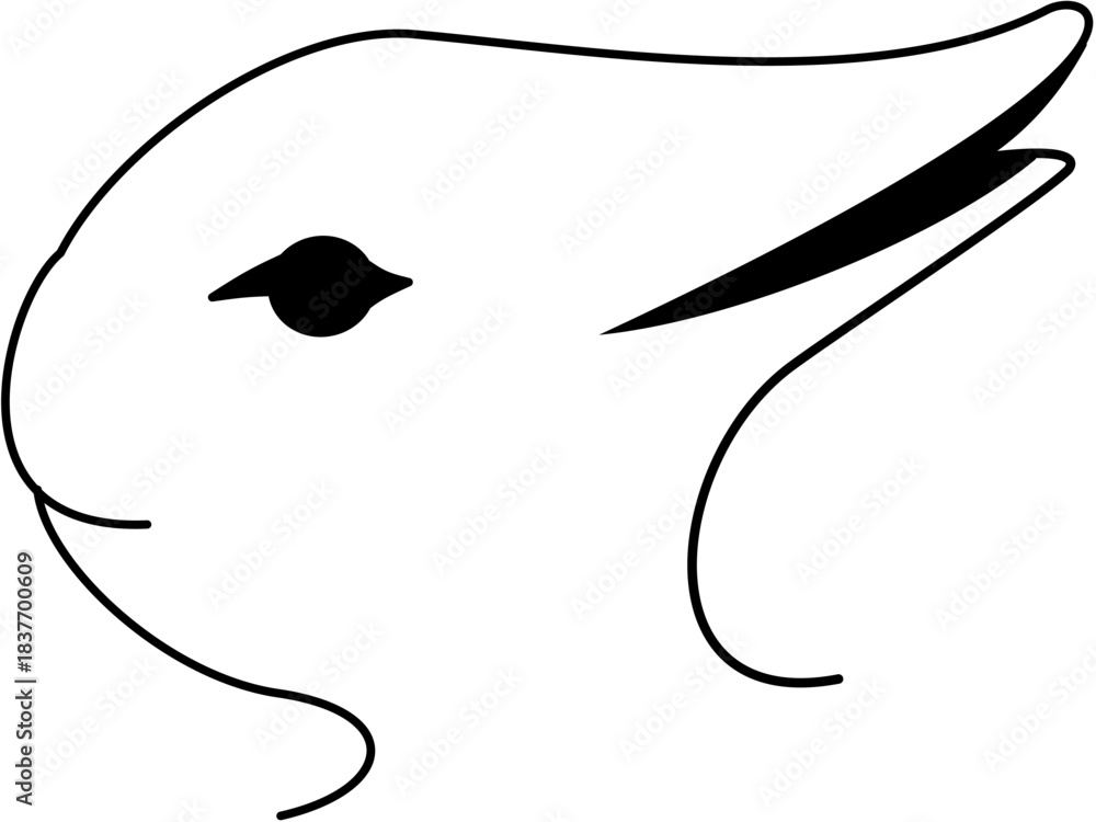 Fototapeta premium Rabbit and duck head logo 