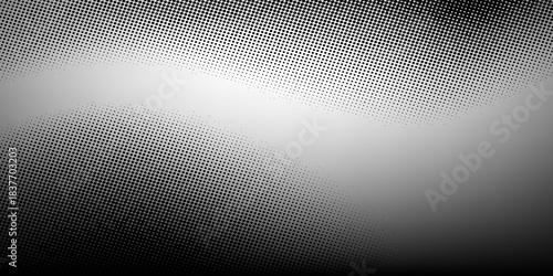 Grainy gradient background, grey black and white monochrome abstract noise texture banner backdrop. vector illustration