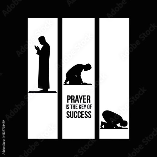 Islamic prayer is the key to success illustration.