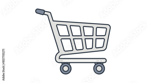 Simple illustration of a shopping cart a common retail symbol silhouette