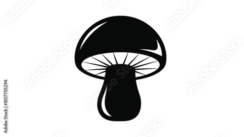 A striking black mushroom illustration a bold and graphic silhouette