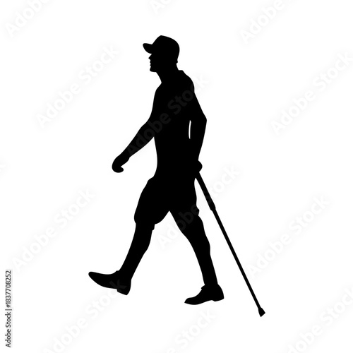 Blind Walking Stick Silhouette Vector Illustration