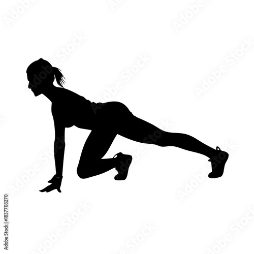 Cardio Exercising Silhouette Vector Illustration