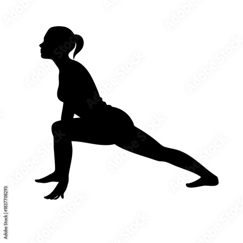 Deep Breathing Silhouette Vector Illustration