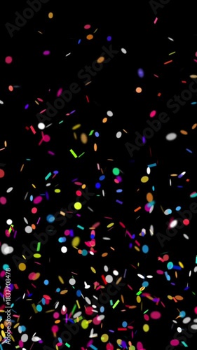 Confetti particles. Mobile-friendly. Perfect for Reels, Stories, and all social media platforms. Vertical video overlay with transparent alpha channel ProRes 4444.