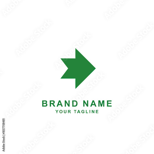 Green Arrow Logo Design for Brand Identity and Directional Symbolism.