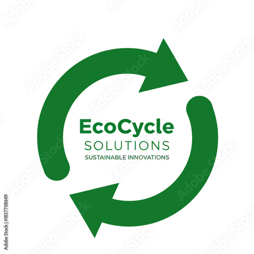 EcoCycle Solutions Sustainable Innovations Green Recycling Arrows Logo.