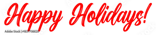 Happy holidays text with transparent background