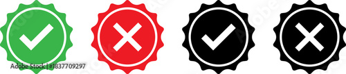 Success or Failure Checkmark and X Badges