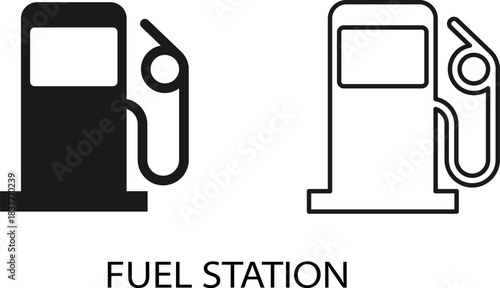 Fuel Station Icons and Text