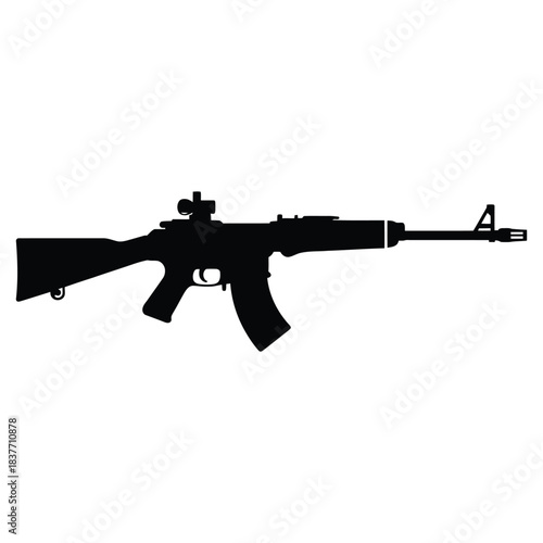 assault rifle isolated on white