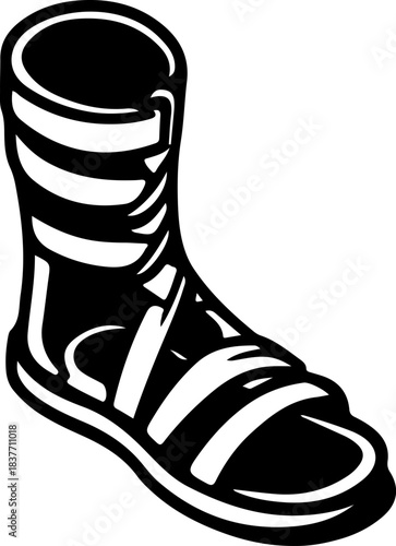 Ancient Roman Greaves Sandal Vector Legionary Leg