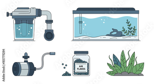 Essential Equipment and Supplies Collection for Setting Up and Maintaining a Thriving Freshwater Aquarium Habitat and Promoting Optimal Aquatic Life Health