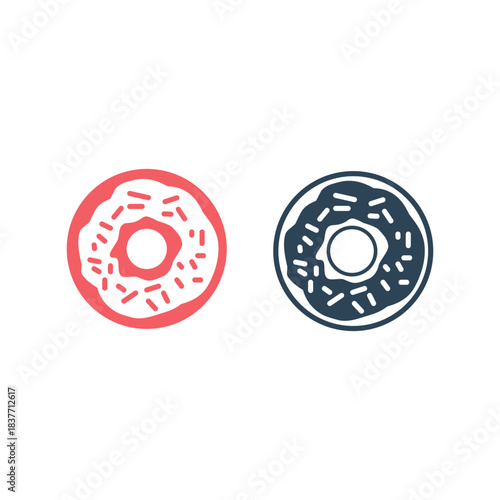 Glazed cake with a hole vector icons set. Donut, Doughnut design illustration