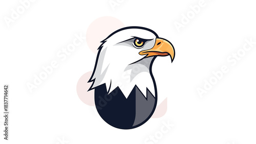 Clean eagle head illustration, symbolizing strength, vision, and leadership, ideal for branding, sports, or designs requiring a majestic, determined animal emblem reflecting agile precision