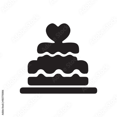 Wedding Cake Icon with Heart – Love Celebration Silhouette Vector (EPS)
Simple wedding cake icon featuring layered tiers with a heart topper in minimalist silhouette style. Perfect for marriage.