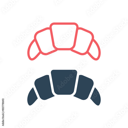 Bakery croissant icons set from Bistro and restaurant. Bakery croissant vector isolated trendy illustration