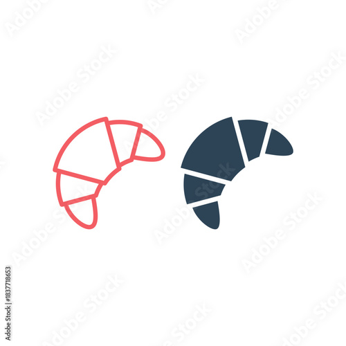 Bakery croissant icons set from Bistro and restaurant. Bakery croissant vector isolated trendy illustration