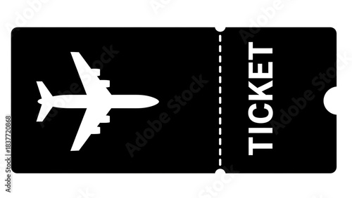 Air Ticket for Adventure: A minimalist image of a boarding ticket is adorned with the silhouette of an airplane, symbolizing a ticket to new horizons.
