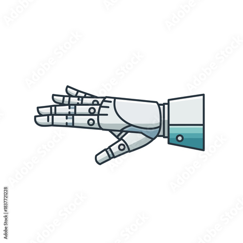 Futuristic bionic hand, an iconic representation of advanced artificial intelligence and automation, signaling the evolution of technology and human-machine future