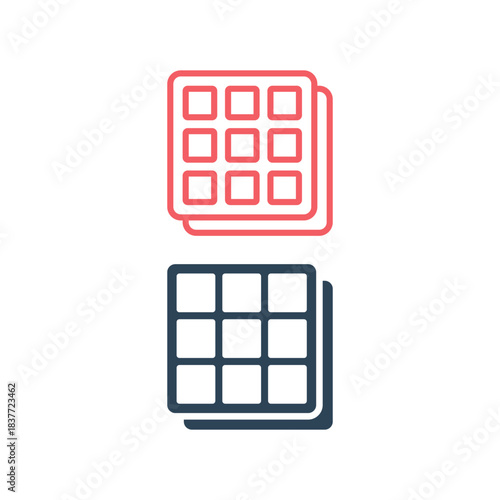 Waffle icons set flat vector template design trendy