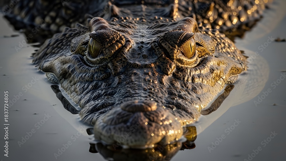 Obraz premium crocodile in the water