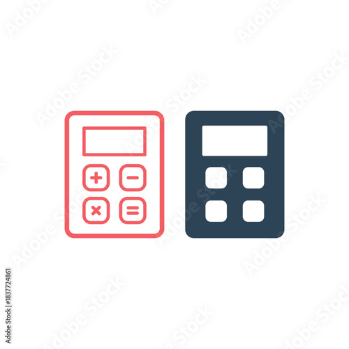 Calculator icons set vector Savings finances sign economy concept trendy Flat style for graphic design