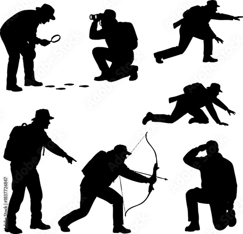 Detective Silhouette Set - Investigation and Mystery