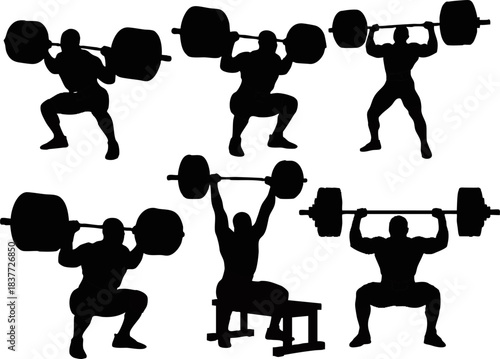 Weightlifting Silhouette Set - Gym and Bodybuilding