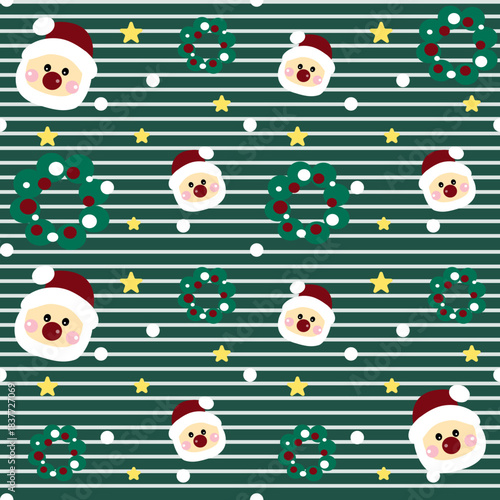 Vector pattern of fabric, wallpaper, wrapping paper, mats and bed sheets. Continuous and repetitive patterns designed in Christmas style.