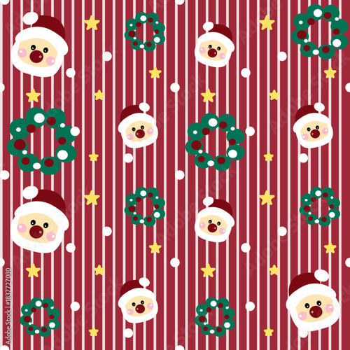 Vector pattern of fabric, wallpaper, wrapping paper, mats and bed sheets. Continuous and repetitive patterns designed in Christmas style.