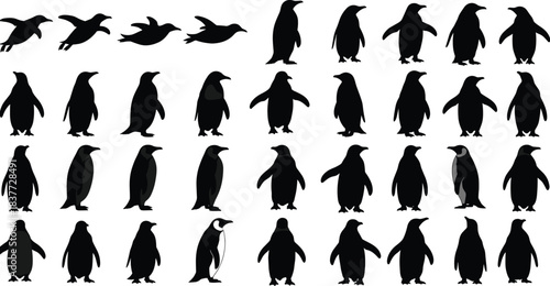 Vector silhouette collection of miners and construction laborers using picks, shovels, and machinery, illustrating heavy manual labor, mining, and resource extraction.