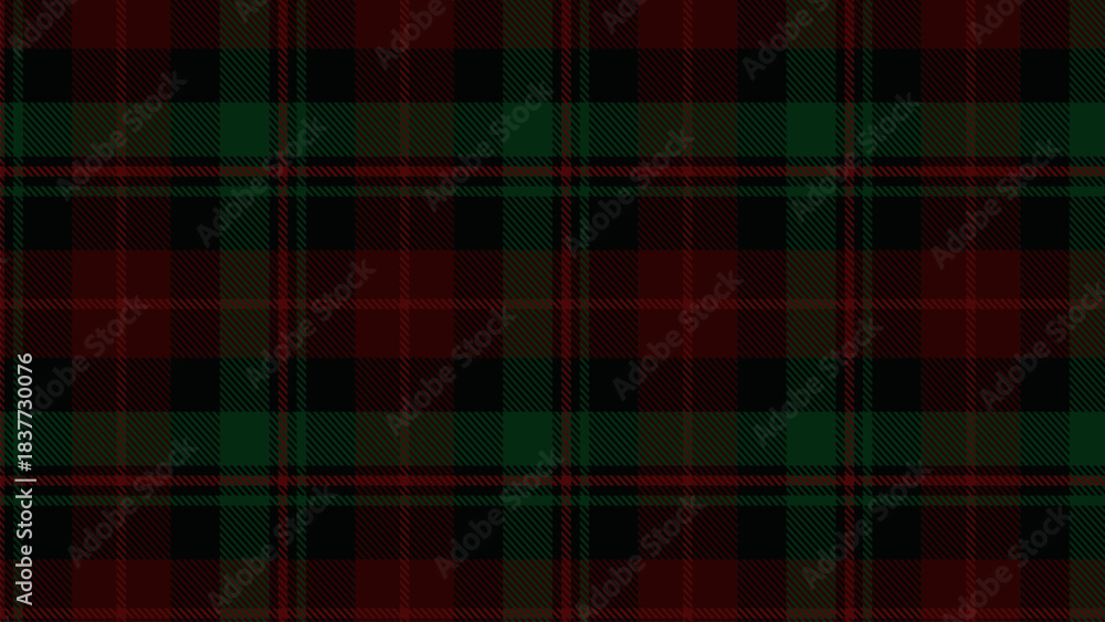 Naklejka premium Checkered tartan plaid with twill weave repeat pattern in green black white.Christmas gingham seamless pattern.Geometric graphic vector illustration background design for fabric and print.