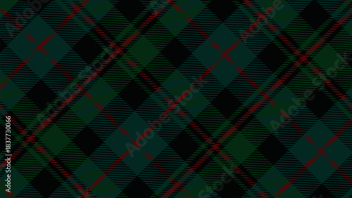 Checkered tartan plaid with twill weave repeat pattern in green black white.Christmas gingham seamless pattern.Geometric graphic vector illustration background design for fabric and print.