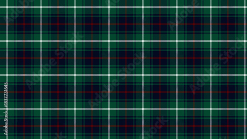 Checkered tartan plaid with twill weave repeat pattern in green black white.Christmas gingham seamless pattern.Geometric graphic vector illustration background design for fabric and print.
