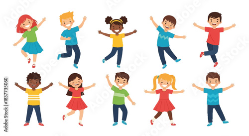 Diverse Children Dancing and Playing Together