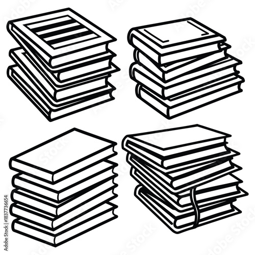 A silhouette icon of a homework stack