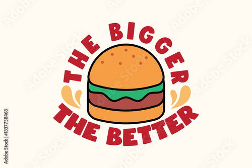 Burger Mascot Illustration with Playful Food Slogan