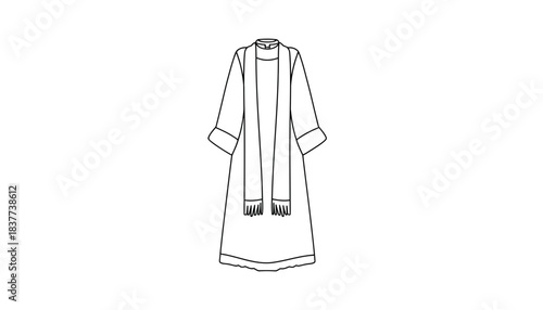 Religious vestments on a white background